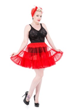 Jupon court rouge pour robe vintage
