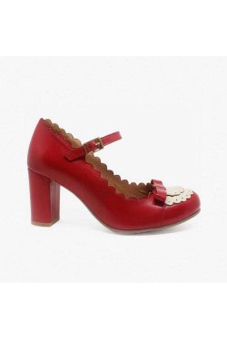 Chaussures vintage rouge en cuir