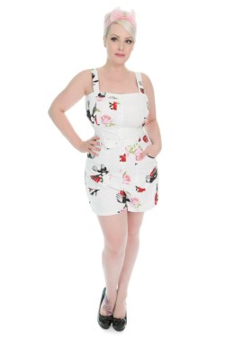 Combishort vintage blanc a fleurs