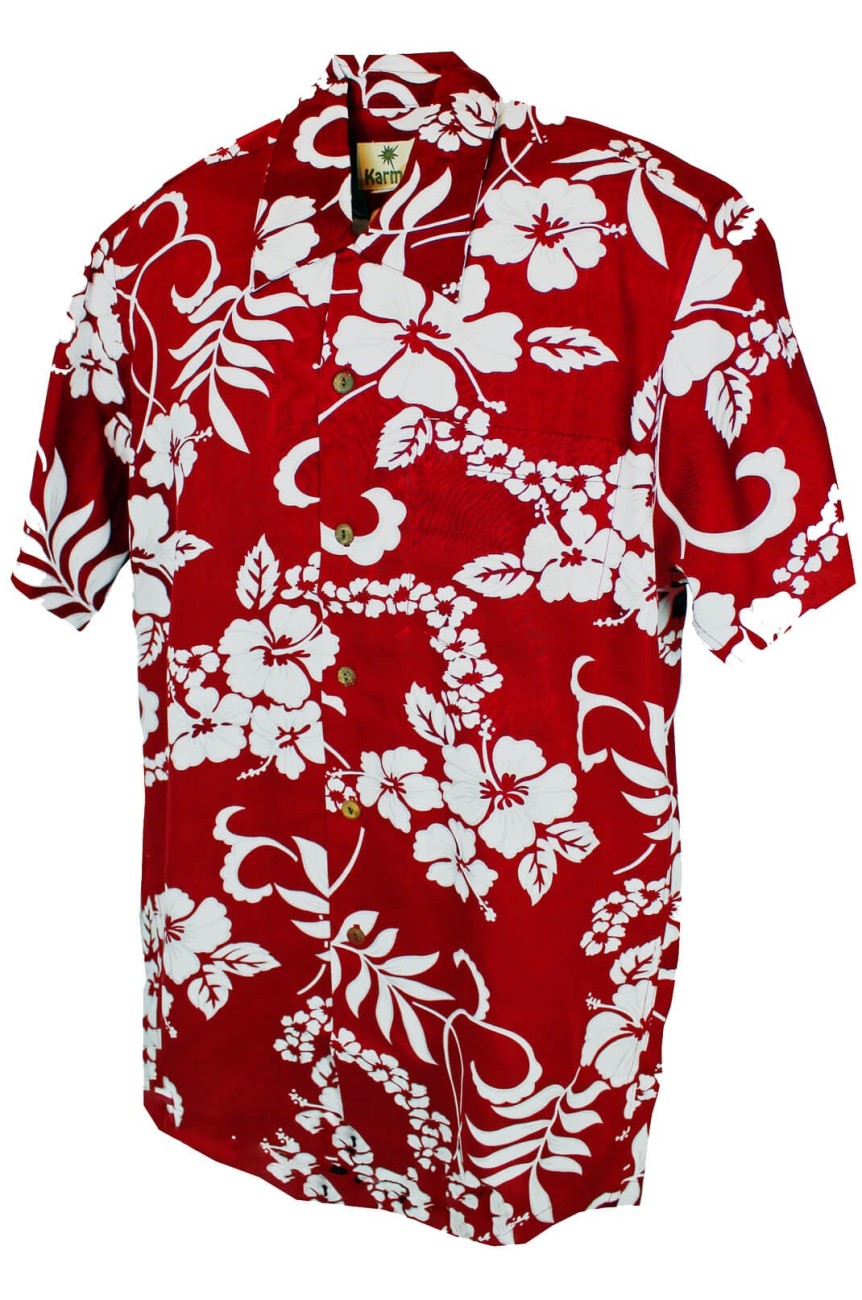Chemise hawaiienne waikiki rouge