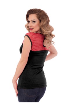 Haut noir et rouge pinup