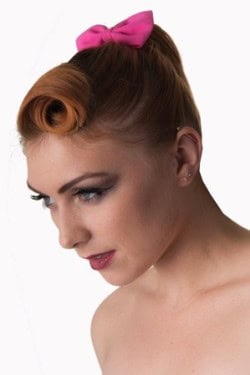Noeud élastique rose pour cheveu