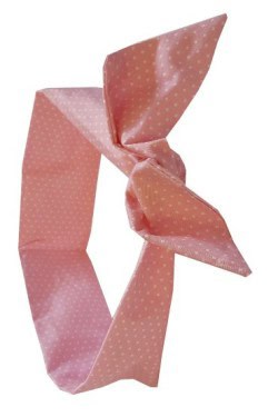 Bandeau pour cheveux rose a pois blancs