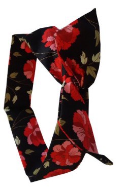 Bandeau cheveux femme fleur noir et rouge