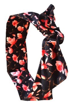 Bandeau pinup noir fleur de cerisier