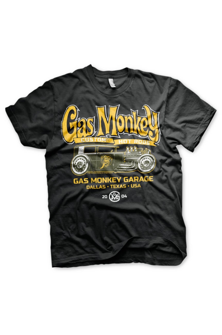 Tee shirt green hot rod gas monkey garage