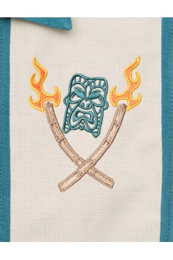 Chemise années 50 tiki verte