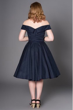 Robe swing décolleté bateau bleue