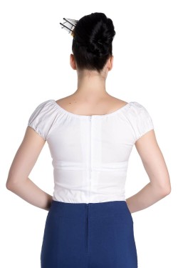 Haut années50 blanc rockabilly
