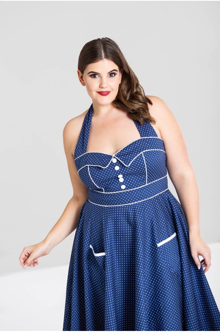 Robe grande taille pinup a pois
