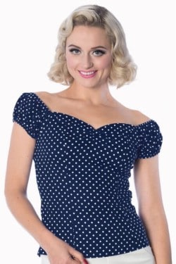 Haut décolleté bateau bleu