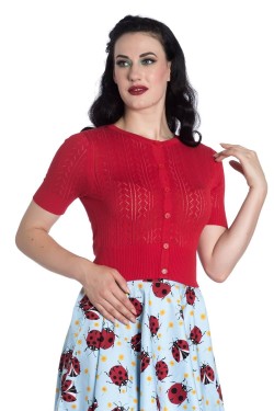 Cardigan manches courtes rouge