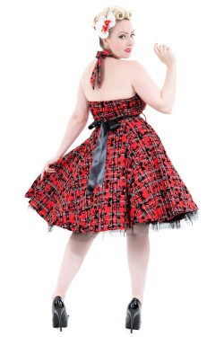 Robe écossais rouge longue rock n roll