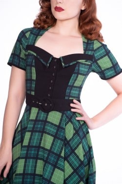 Robe écossais vert vintage