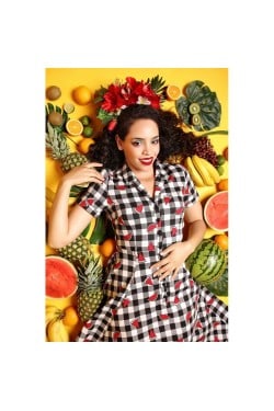 Robe pin-up vichy pastèque