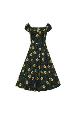 Robe pin-up année 50 tropicale 