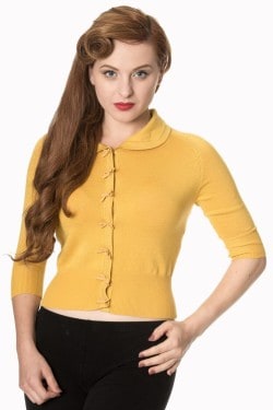 Cardigan moutarde pin-up banned