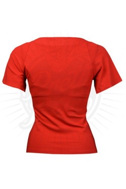 Haut vintage rouge avec noeud