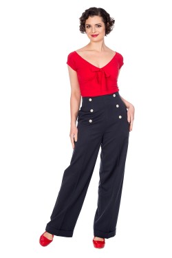 Pantalon à pont noir Banned retro