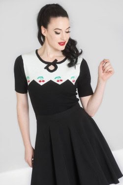 Pull vintage cerises