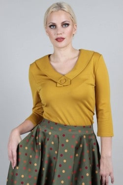 Haut vintage moutarde