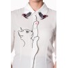 Chemise banned blanche chat