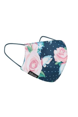 Masque vintage floral bleu
