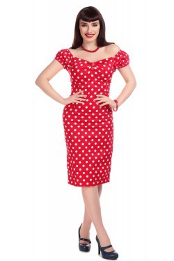 Robe fourreau vintage rouge collectif