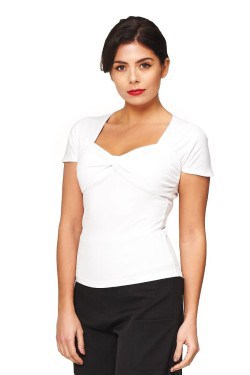 T-shirt blanc style rockabilly - Banned