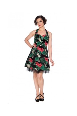 Robe dos nu motif tropical