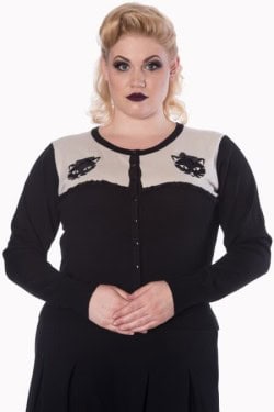 Cardigan chat bicolore
