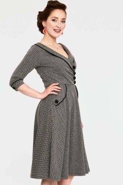 Robe rockabilly noir années 50 femme
