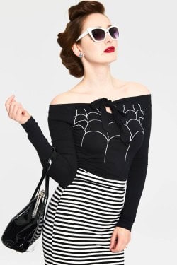 T-shirt pin-up noir années 50