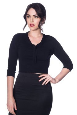 Crop top noir banned retro