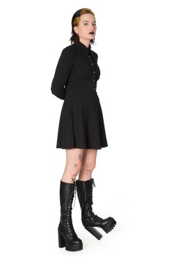 Robe rockabilly noir années 50 femme