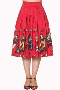 Jupe rouge swing