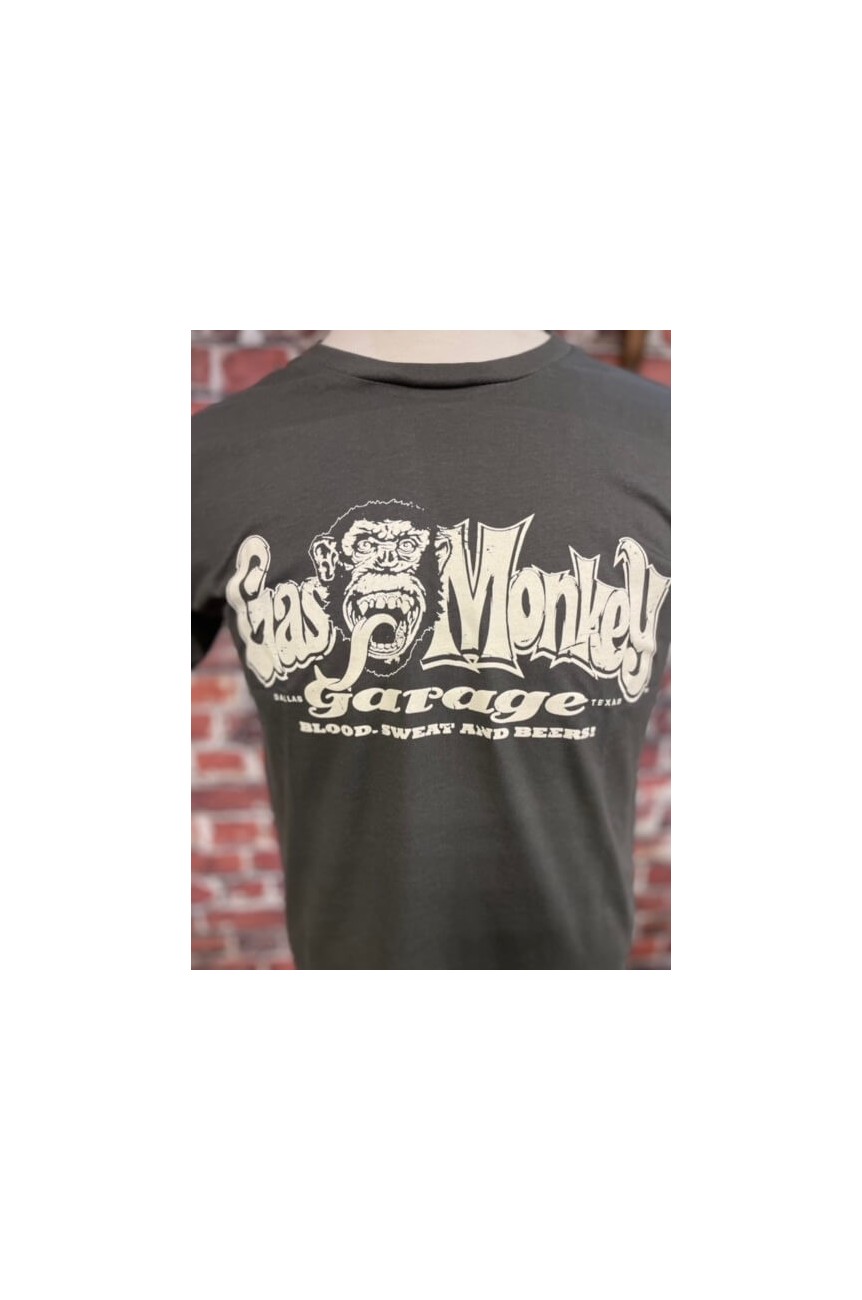 Tee shirt gris Gas monkey singe