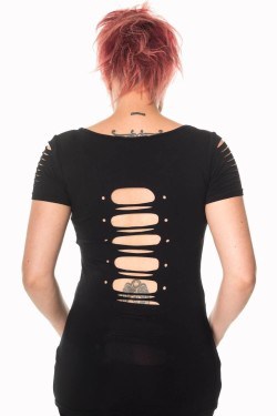 Chemise pin-up noir années 50