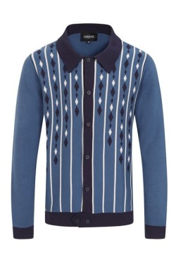 Cardigan pin-up bleu années 50