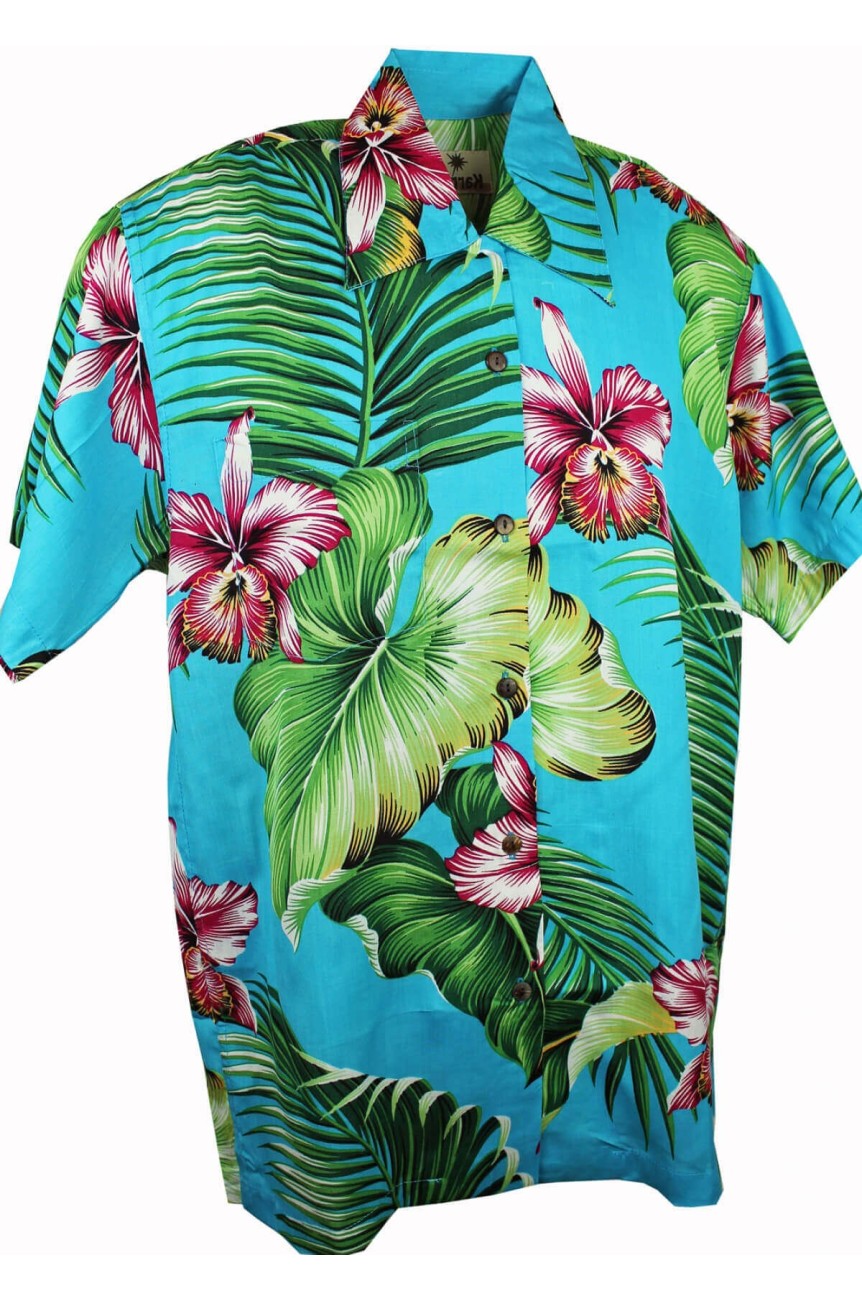 Chemise hawaïenne turquoise