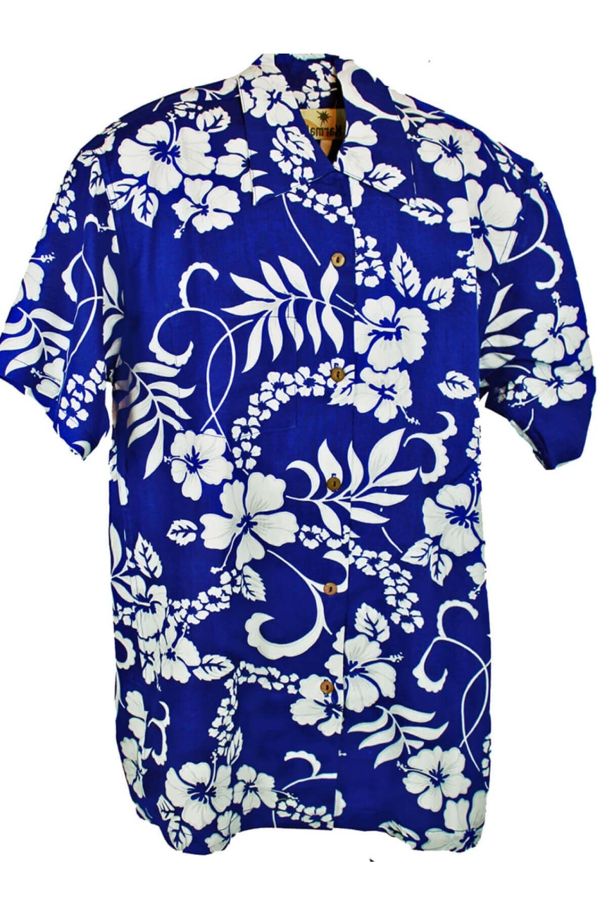 Chemise hawaïenne bleue pour homme