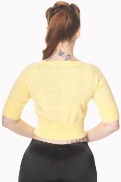 Cardigan pin-up jaune années 50