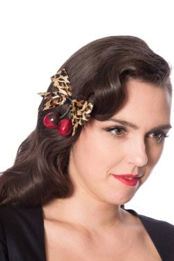 Pince barrette rockabilly leopard