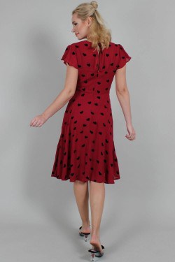 Robe vintage coeurs bordeaux