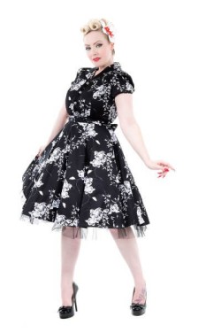 Robe corolle retro noire