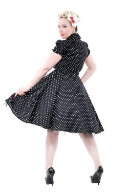 Robe a pois noir et blanc