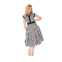 Robe Jigsaw London Rayée Aubergine Swing Taille S - Neuf Avec Étiquettes - Style Kelly