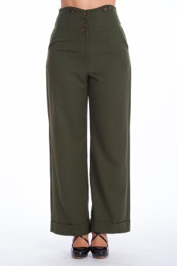 Pantalon rétro large kaki