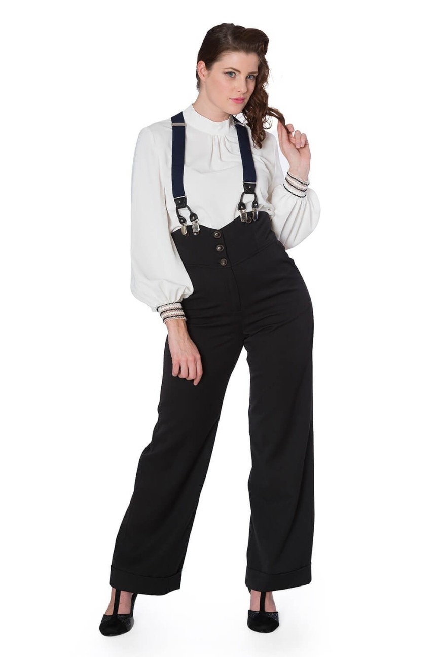 Pantalon large taille haute