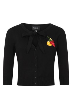 Cardigan brodé manches 3/4